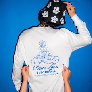 Disco Lines I See Colors Graphic Long Sleeve Shirt